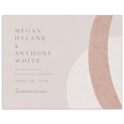 Pink Geometric Wedding Digital Save the Date - Madrid Landscape