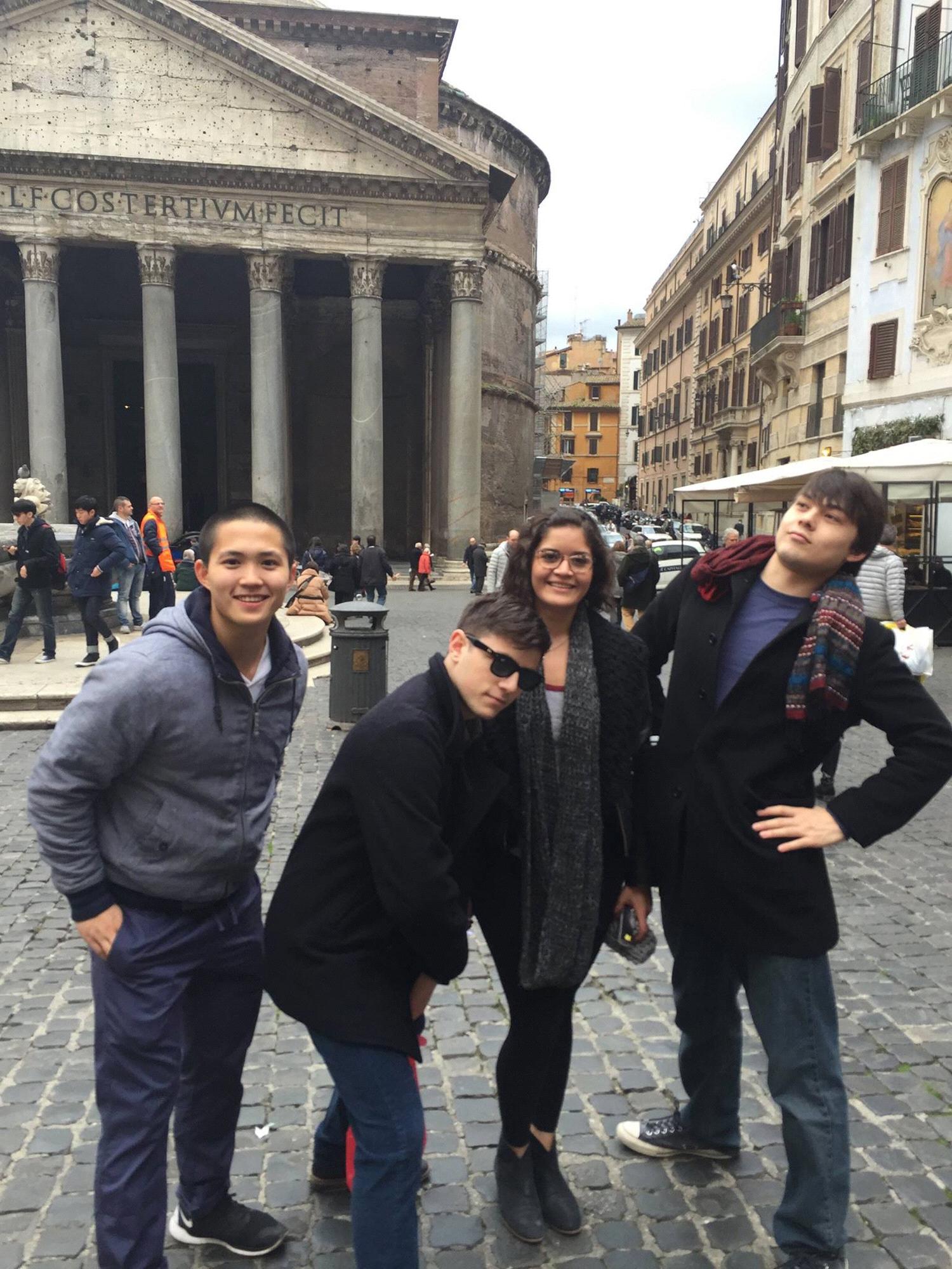 In front of the Pantheon in Rome, Italy. January 2014