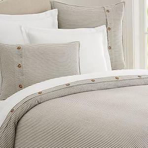 Wheaton Stripe Duvet Cover, Full/Queen, Gray