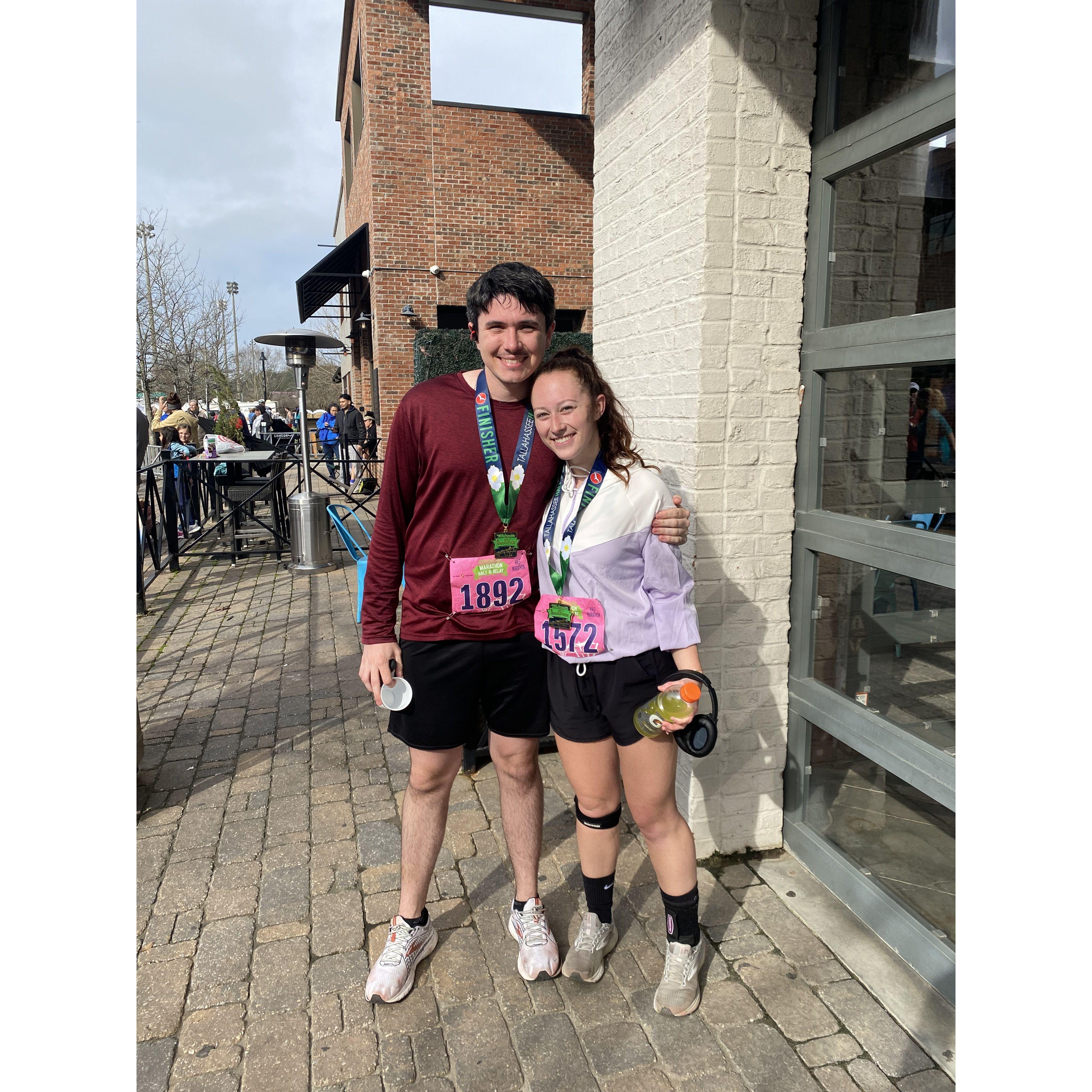 When we ran the Tallahassee Half-Marathon.