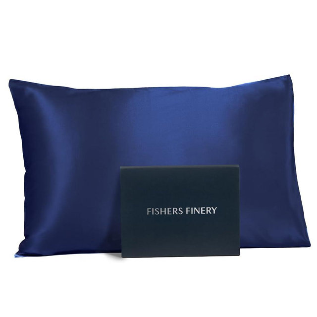 Fishers Finery 25mm 100% Pure Mulberry Silk Pillowcase (Navy King)
