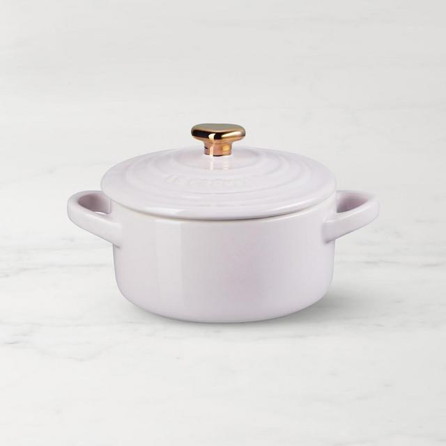 Le Creuset Stoneware Mini Round 8oz Cocotte Heart Knob, Shallot