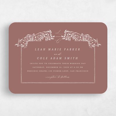 Brown Rounded Wedding Invitation - Fenwick Landscape