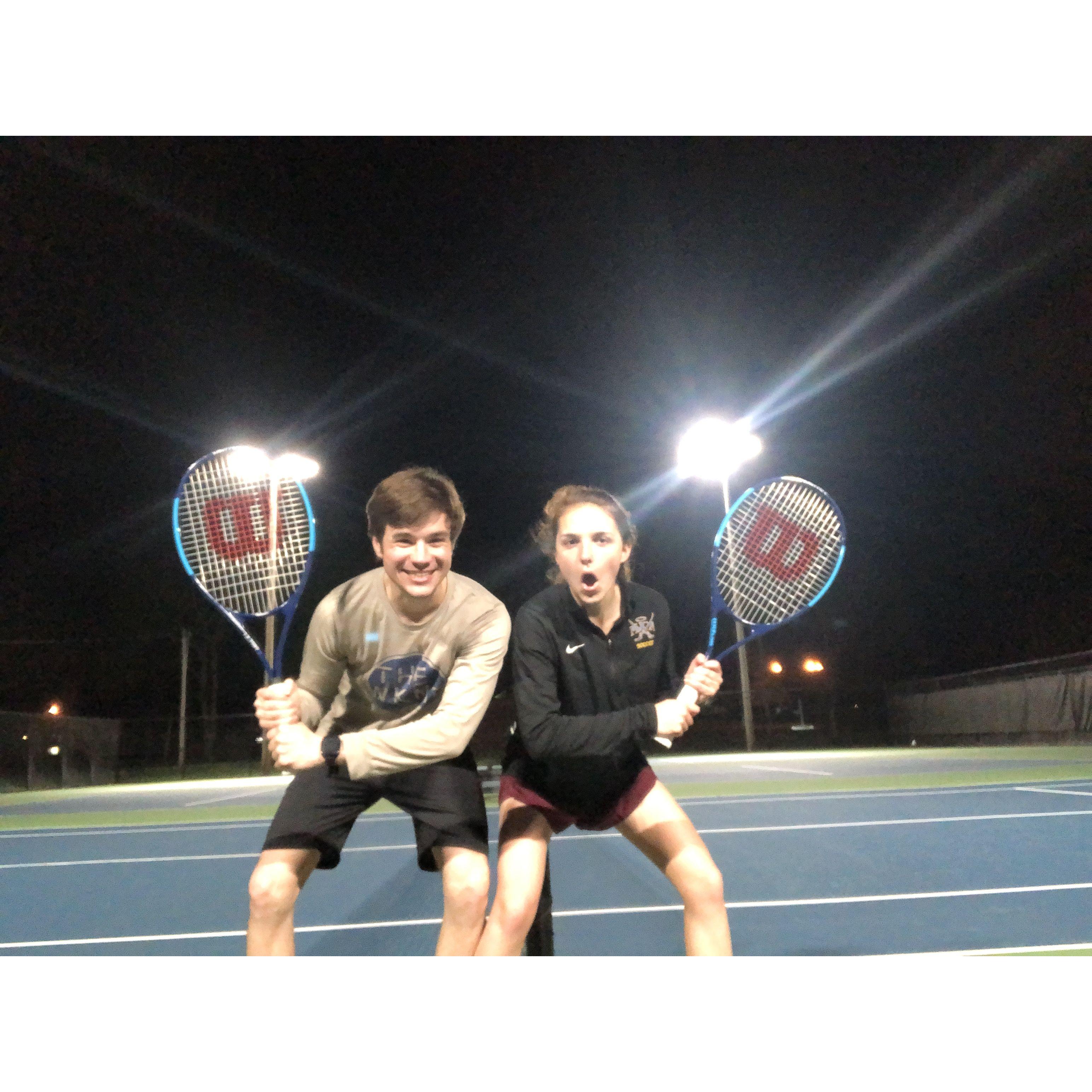Decided to learn how to play tennis... fun date nights (April 22)
