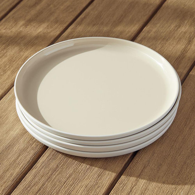 Aaron Probyn Kaloh Melamine Dinnerware, Dinner Plate, Melamine, White, Set of 4