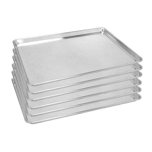 FSUON 6 Pack Full Size Baking Sheet Pan, Aluminum Commercial Cookie Sheet Pan, Durable & Anti-Stick 26”x 18”