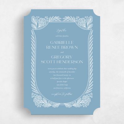 Blue Ticket Wedding Invitation - Willowbrook Classic
