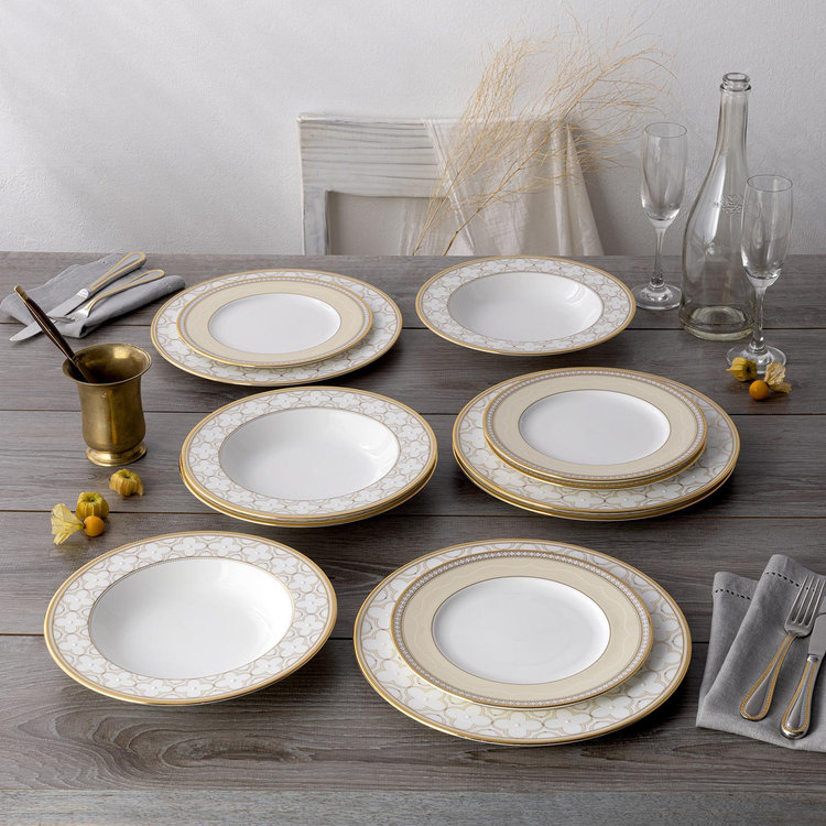 Noritake, Trefolio 12-Piece Dinnerware Set, Service for 4 | Zola