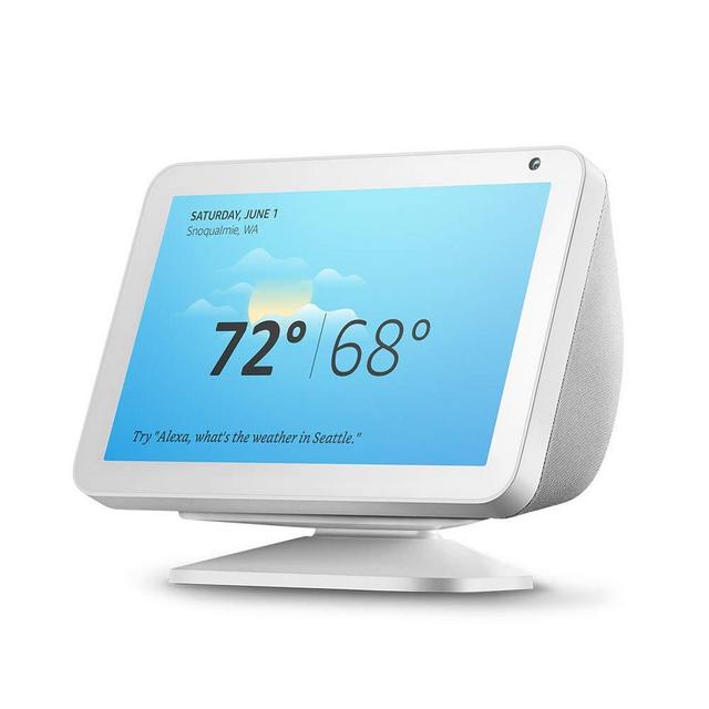 Echo Show 8 (Sandstone) with Echo Show 8 Adjustable Stand (White)