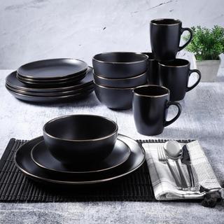 Rockaway Gold 16-Piece Dinnerware Set, Service for 4