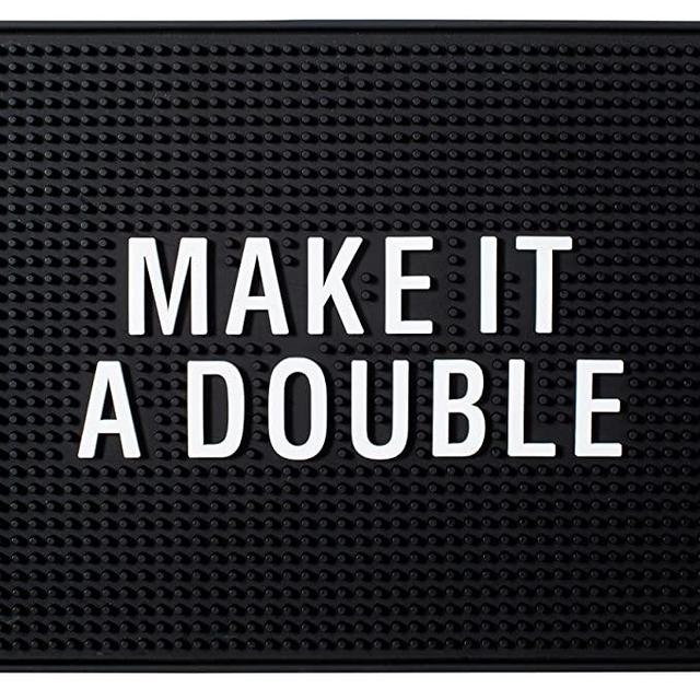 Make It A Double Home Bar Mat - Extra Large Rectangular Bar Mat Spill Drip Mat -12" x 18"