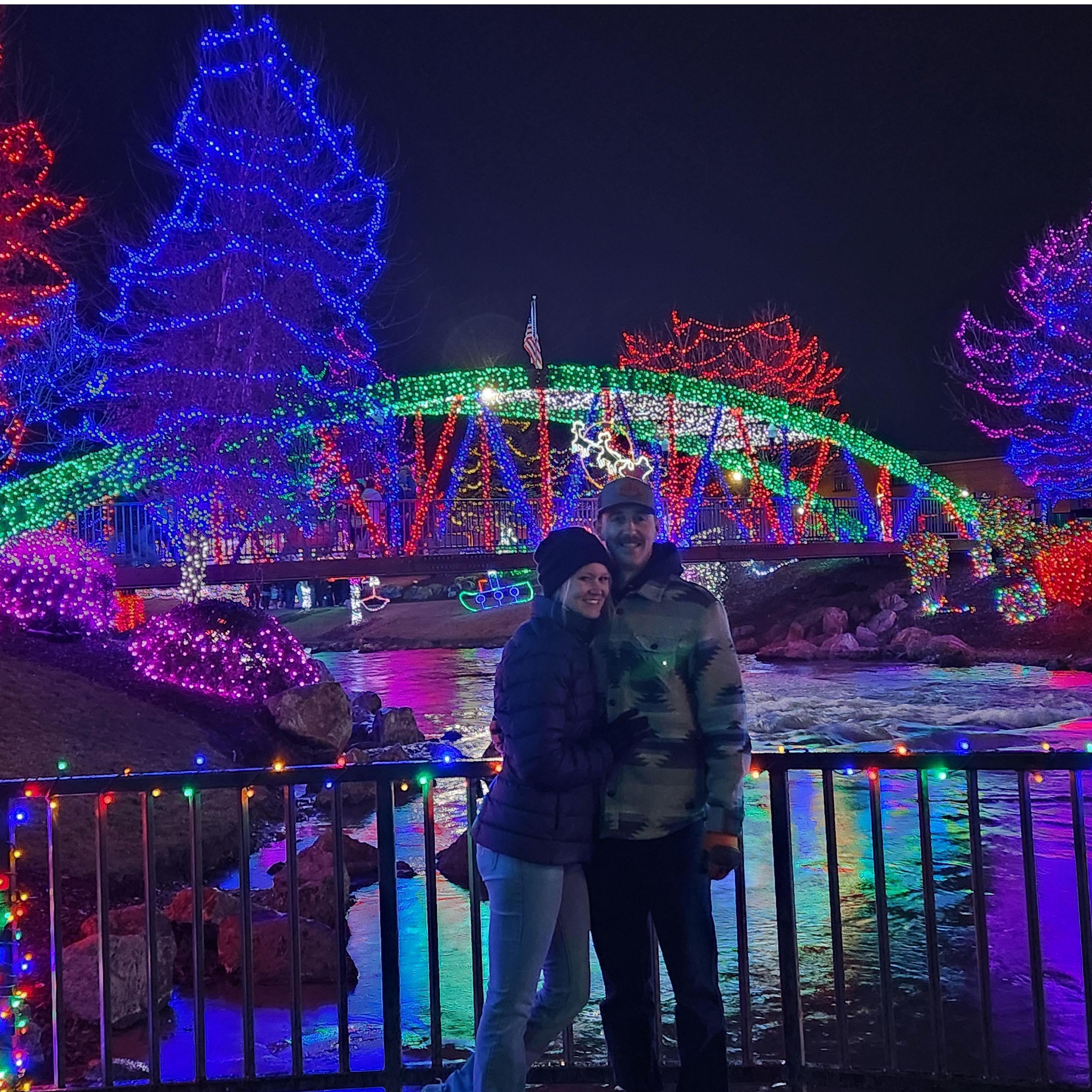 Christmas lights on Indian Creek