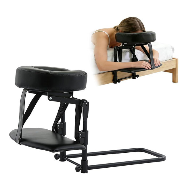 GOKKYOA Massage Headrest for Bed Face Cradle, Adjustable Massage Attachment for Mattress, Portable Massage Head Rest for Mattress, Face Down Pillow After Eye Surgery (with Armrest Shelf)