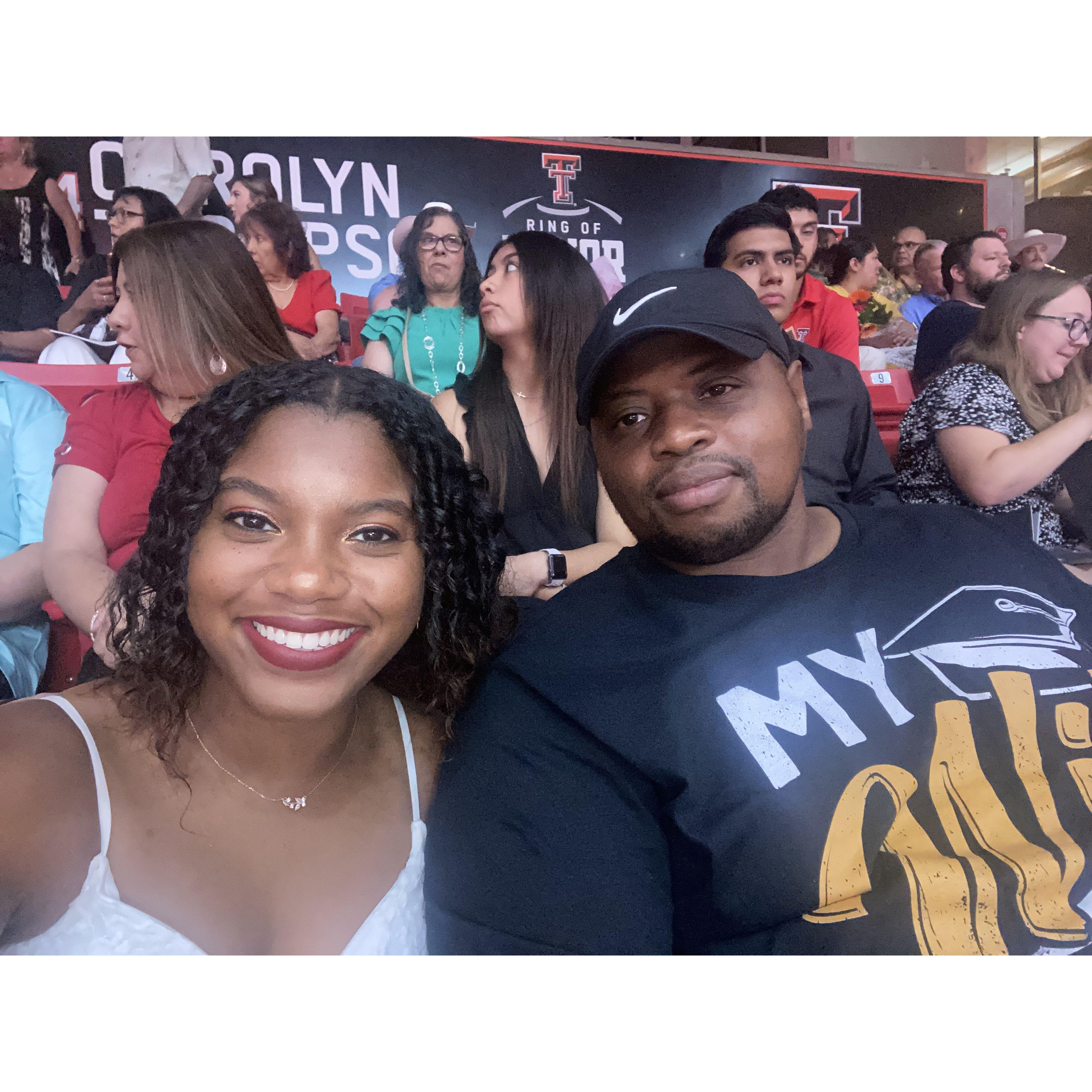Destini and Kevin watching Takisha graduate with her Master's Degree!