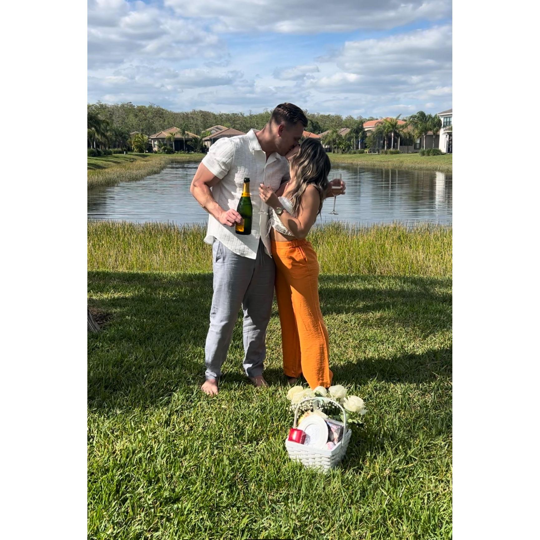 Our beautiful proposal in Fort Myers Florida in front of Alyssa’s family.