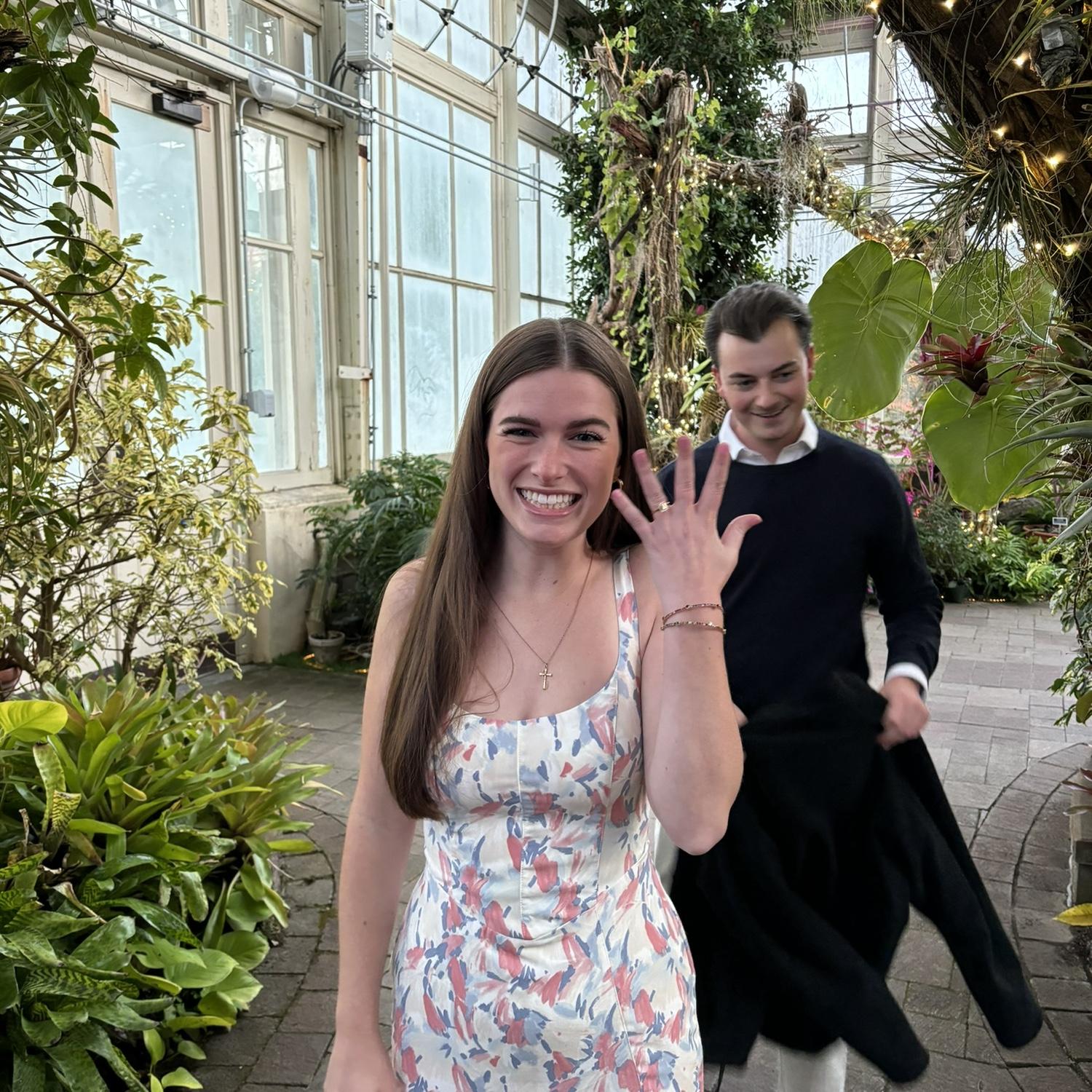 Anthony proposed at the Botanical Gardens where our first date was!