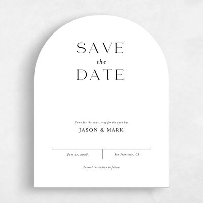 White Arch Wedding Save the Date - Corao Portrait