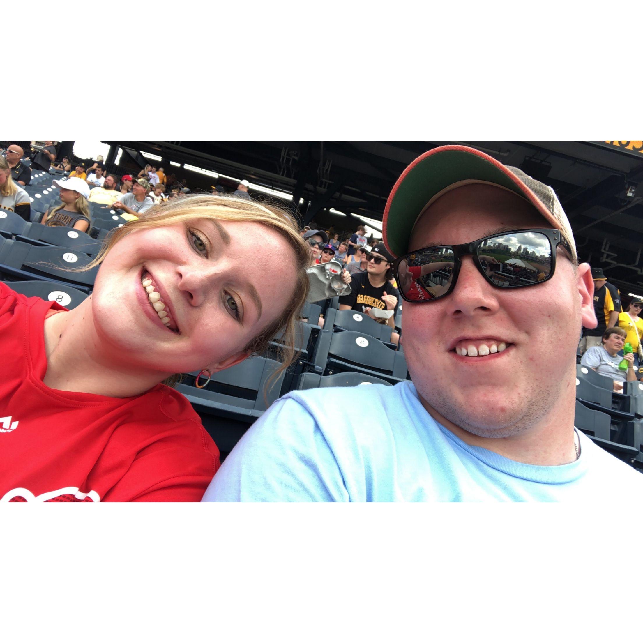 Pirates/Phillies game (Sara made Shane wear a Phillies shirt)