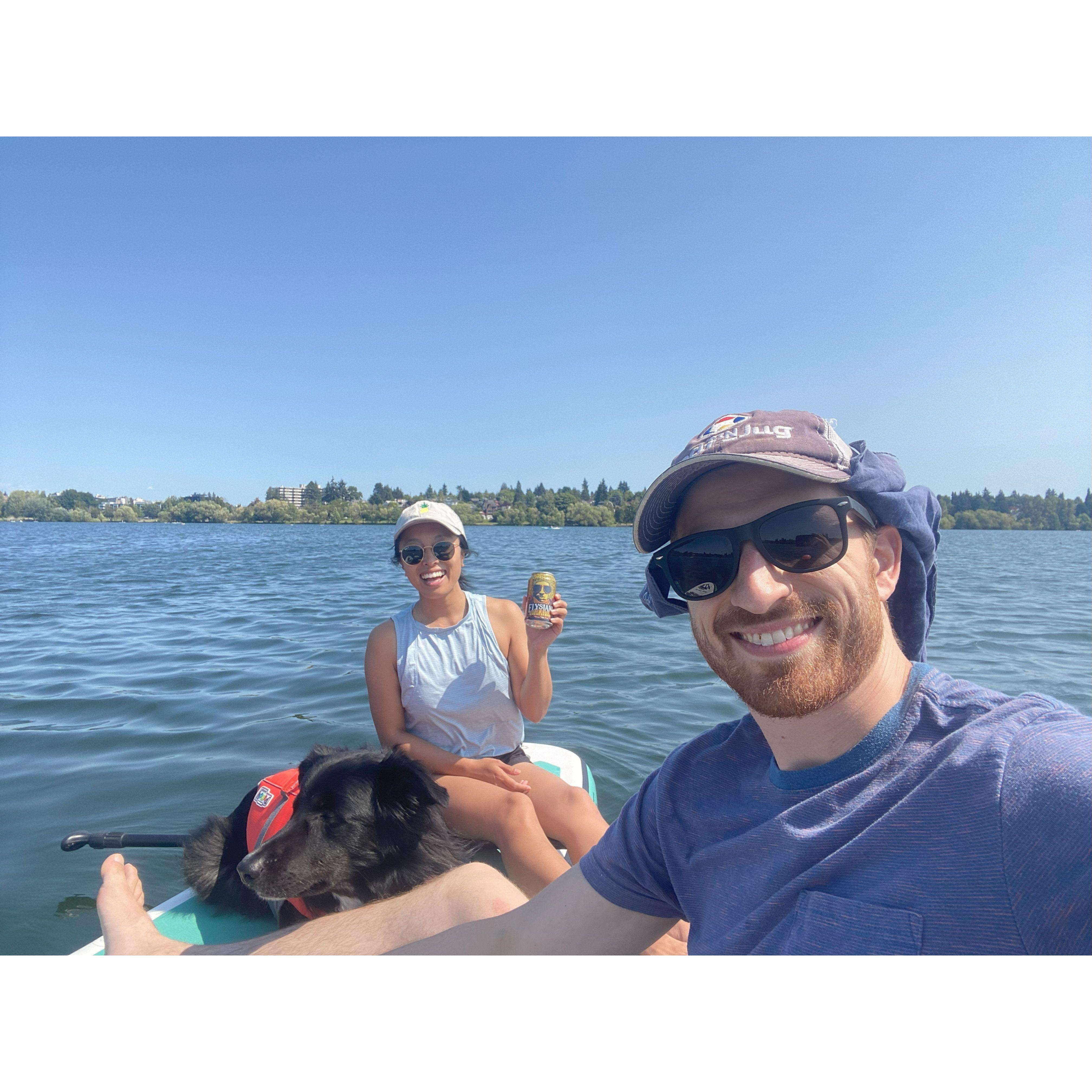 Paddle Boarding Green Lake, our favorite sunny day activity