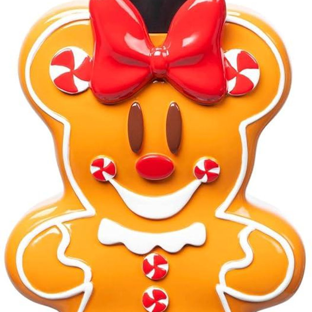 Jay Franco Disney Minnie Mouse Gingerbread Soap Dispenser - Christmas & Holiday Season Bathroom Accessory - Brown Resin Lotion Pump