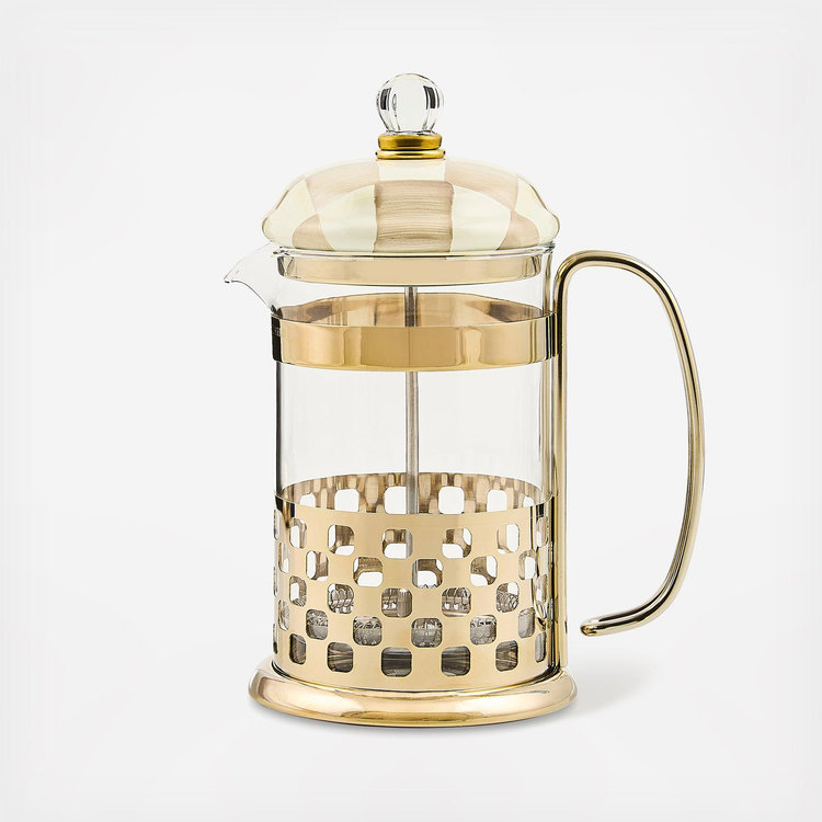 MacKenzie-Childs, Mocha Check French Press | Zola