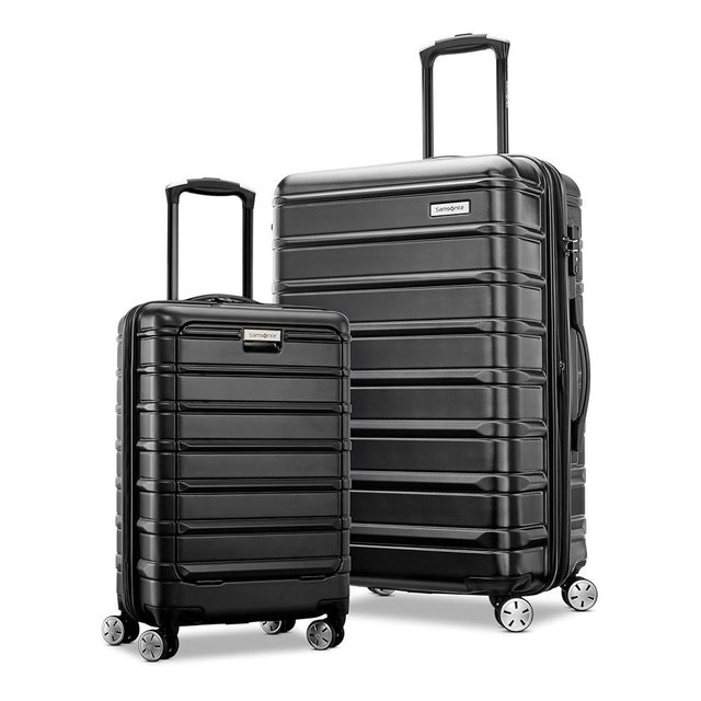 Samsonite Omni 2 Hardside Expandable Luggage with Spinner Wheels, Midnight Black, 2-Piece Set (Carry-on PRO/Medium)