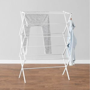 Amazon Basics Foldable Portable Clothes Drying Rack for Indoor Air Drying, Collapsible Design, 14.5" D x 29.5" W x 41.8" H, White
