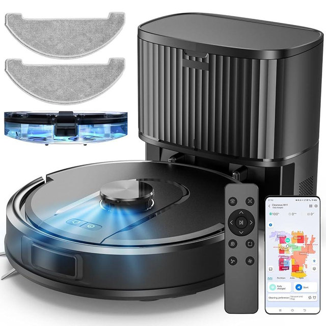 Vexilar Robot Vacuum and Mop with Self-Emptying, 5000Pa Robotic Vacuum with LiDAR Navigation, 60-Day Hands-Free Cleaning, 180 Mins Runtime, Home Mapping,No-Go Zones,Ideal for Pet Hair,Carpet (Large)