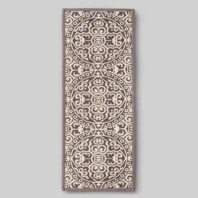 60"x22" Medallion Kitchen Runner Gray - Threshold™