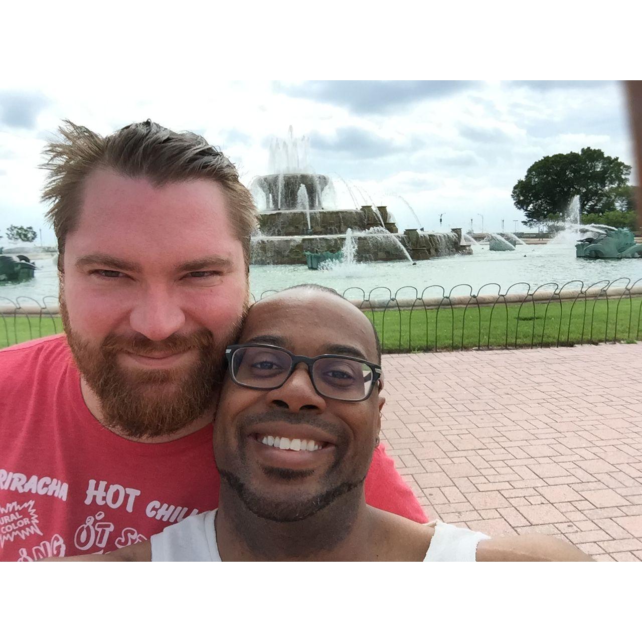 Our first visit to Chicago together and the spot we said I love you for the first time - Buckingham Fountain, Chicago, IL on May 28, 2016