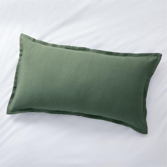 Pure Linen Solid Duck Green King Pillow Sham