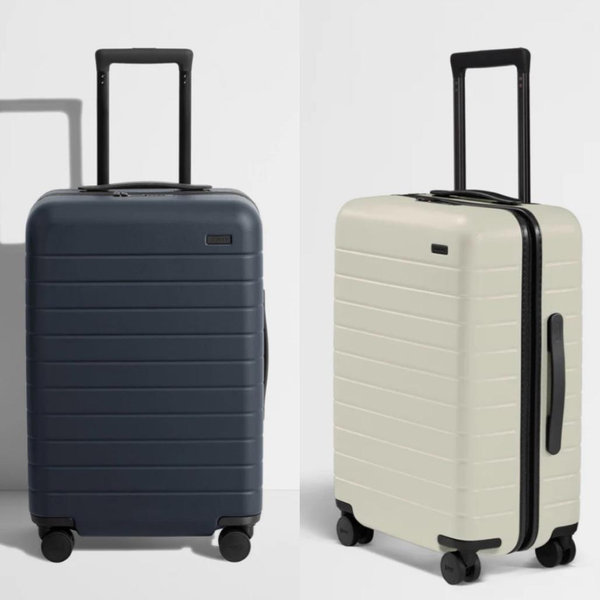 The Bigger Carry-On in Navy Blue & Salt White