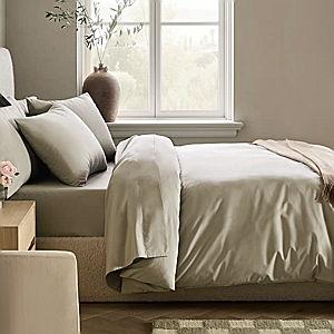 Classic Organic Percale Duvet Cover Set in Toffee -- KING
