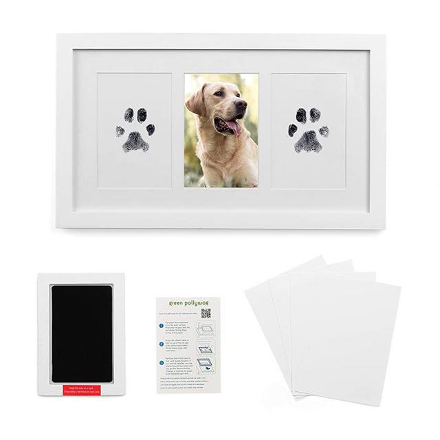 Paw Print Frame Kit - Dog Paw Print Kit and Cat Paw Print Kit for All Breeds - Pet Memorial Picture Frame, Mess Free Clean Touch Ink Pad, Pawprint Cards - Personalized Memory Keepsake - Pet Loss Gifts