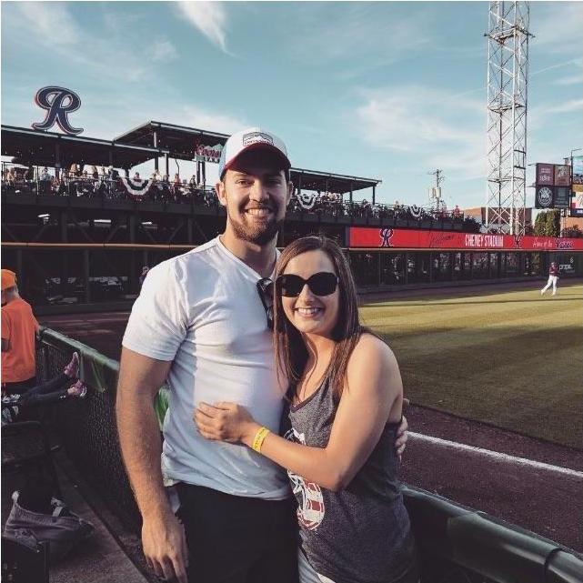 Enjoying a summer night at the Rainier's game.