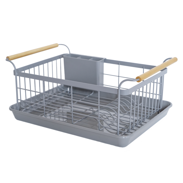 Yamazaki steel and wood dish rack