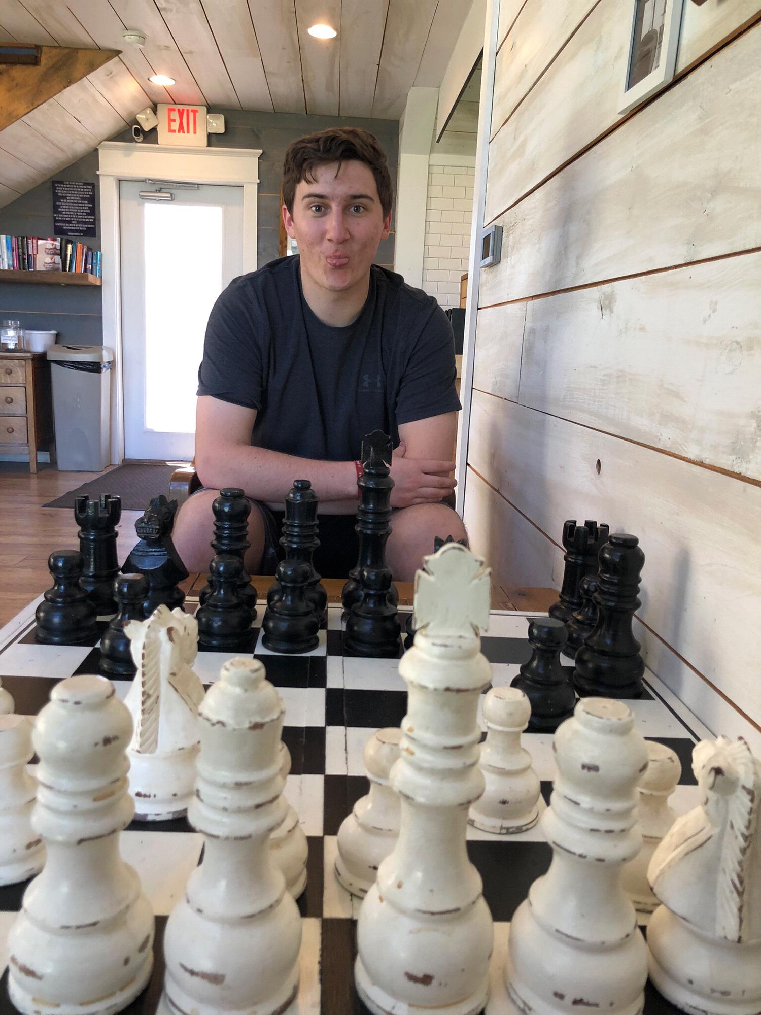 A picture of me crushing Cade at chess! (P.S. Chess is one of my favorite games to play)