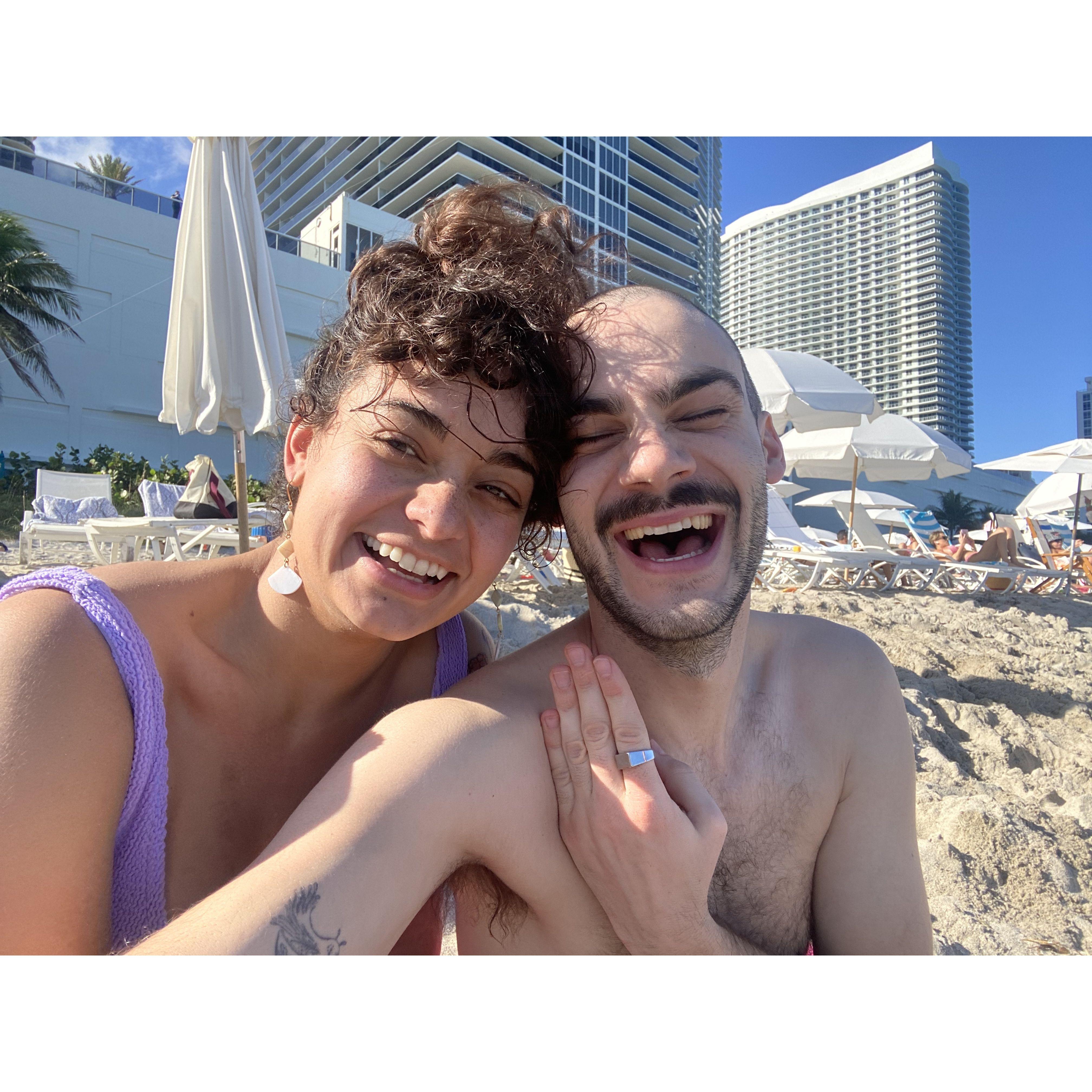 Kat's proposal to Connor at Miami Beach on their 10th anniversary!