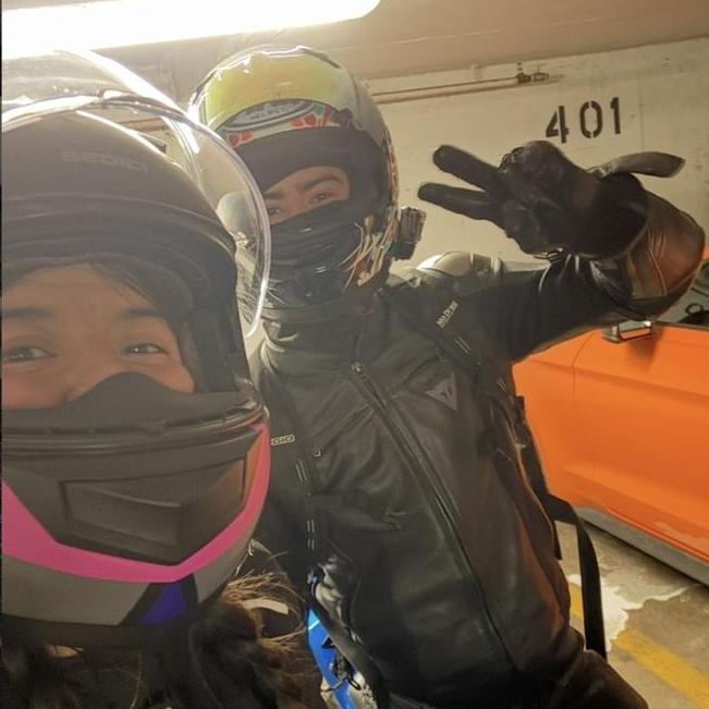 We both can take our bikes now. Vroom x2