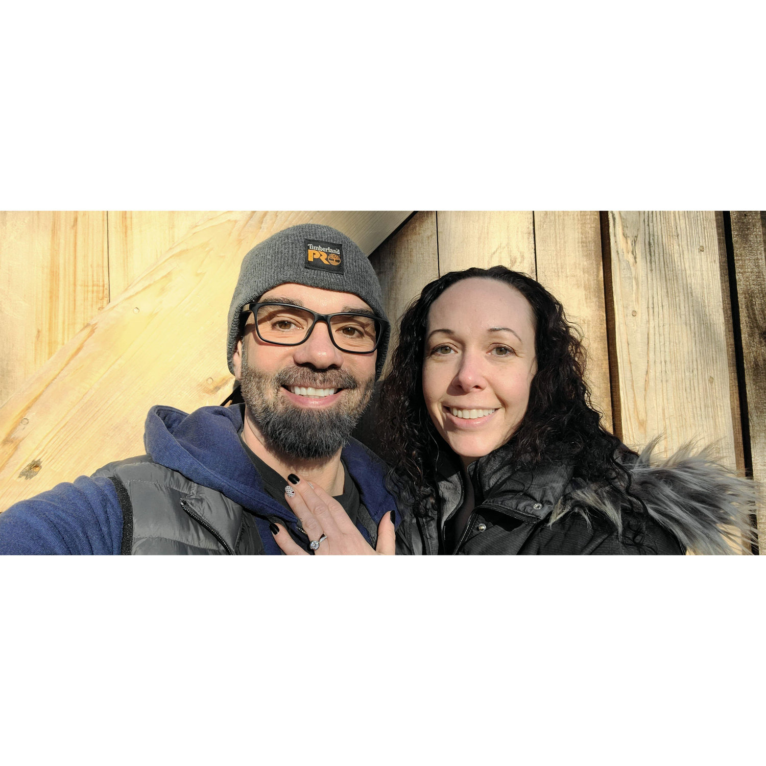 Minutes after we got engaged!
