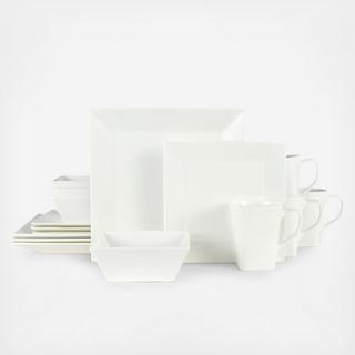 16-Piece Delray Square Dinnerware Set, Service for 4