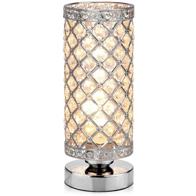 Table Lamp, Petronius Crystal Table Lamps, Decorative Bedside Nightstand Desk Lamp Shade for Bedroom, Living Room, Dining Room, Kitchen