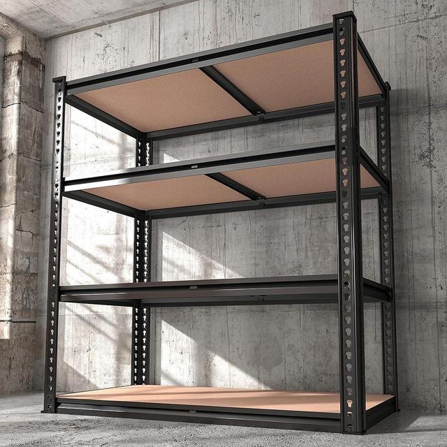 REIBII 40" W Garage Shelving Heavy Duty Storage Shelves 2000LBS Adjustable Metal Shelves for Garage 4 Tier Storage Rack Closet Metal Shelving Pantry Shelf Utility Shelf 40" W*19.7''D*60''H