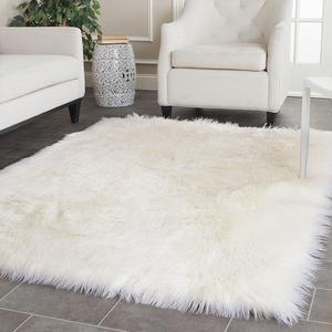 Safavieh Faux Silky Sheepskin FSS235A Ivory Area Shag Rug (5' x 7')