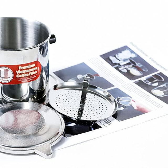 Vietnamese Coffee Filter Phin 11 Ounce (Large), Gravity Insert, One Cup