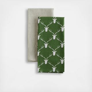 Antler Dishtowel, Set of 2