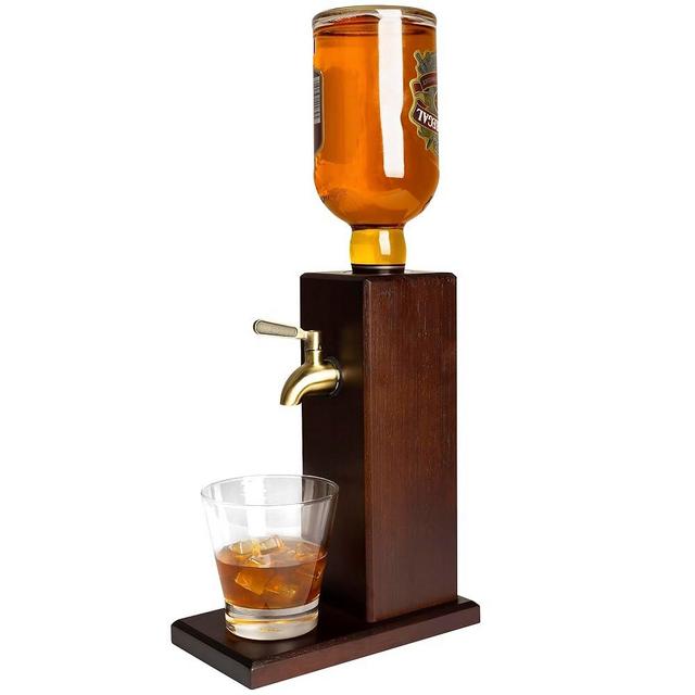 Countertop Liquor Dispenser for Home Bars – Wooden Whiskey Dispenser with Food-Safe All-Metal Valve – Bourbon Decanter & Whiskey Decanter for a Classy Presentation, Alcohol Gifts for Men by Ash Harbor