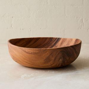Organic Shaped Wood Serving Bowl - Salad Bowl - 12"D