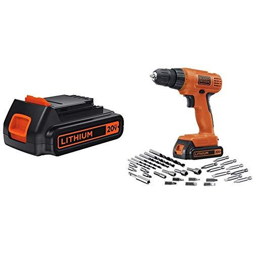 BLACK+DECKER LBXR20 20-Volt MAX Extended Run Time Lithium-Ion Cordless To with BLACK+DECKER LD120VA 20-Volt Max Lithium Drill/Driver with 30 Accessories