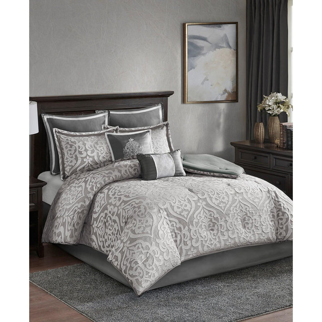 Madison Park Odette King 8 Piece Jacquard Comforter Set